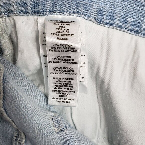 Good American Crop Skinny Jeans Women Plus 28 Good Waist Distressed High Rise - Picture 10 of 10